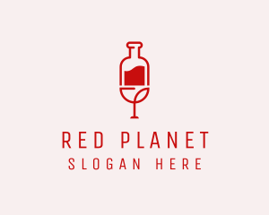 Red Wine Booze  logo design