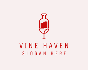 Red Wine Booze  logo design