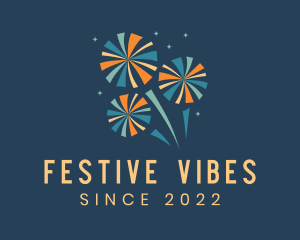 Festival - Festive Surprise  Fireworks logo design