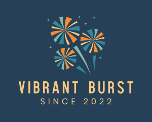 Burst - Festive Surprise  Fireworks logo design