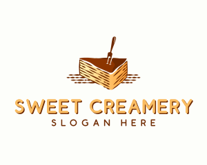 Chocolate Cake Dessert logo design