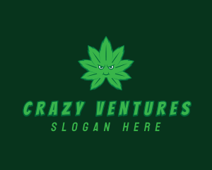 Marijuana Angry Face logo design