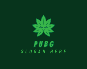 Botanical - Marijuana Angry Face logo design