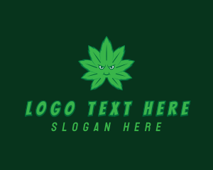 Mascot - Marijuana Angry Face logo design