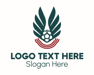 Award - Soccer Ball Wing Ribbon logo design