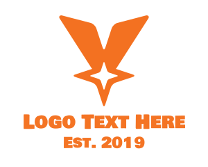 Winner - Orange V Star Medal logo design