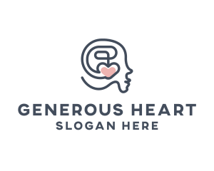 Brain Heart Psychology logo design