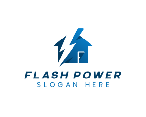 Thunder Lightning House logo design