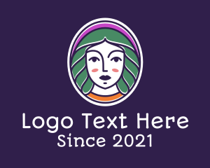 Human - Colorful Makeup Lady logo design