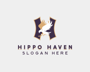 Varsity Eagle Letter H logo design