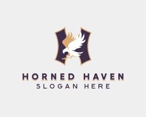 Varsity Eagle Letter H logo design