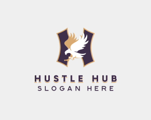 Varsity Eagle Letter H logo design