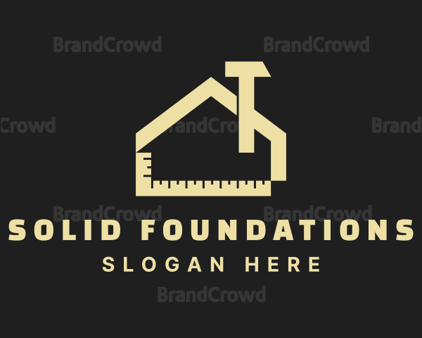 Yellow House Construction Logo