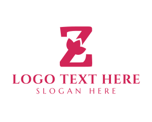 Sauna - Pink Letter Z Flower logo design