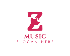 Pink Letter Z Flower Logo
