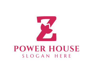 Bold - Pink Letter Z Flower logo design