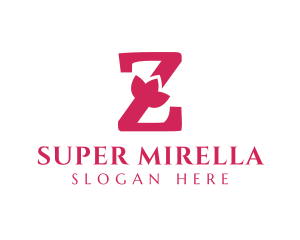 Bold - Pink Letter Z Flower logo design