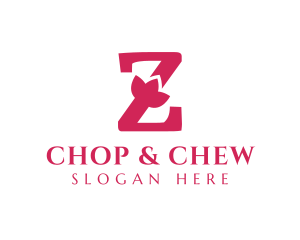 Serif - Pink Letter Z Flower logo design