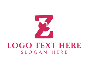 Flower - Pink Letter Z Flower logo design