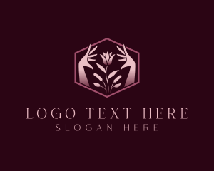 Elegant Floral Hand  logo design