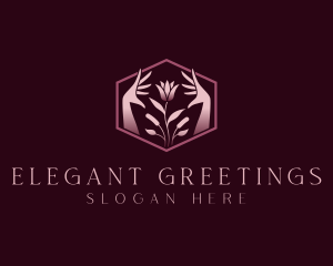 Elegant Floral Hand  logo design