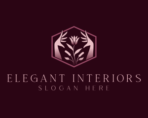 Elegant Floral Hand  logo design