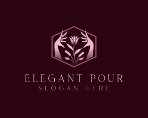 Elegant Floral Hand  logo design