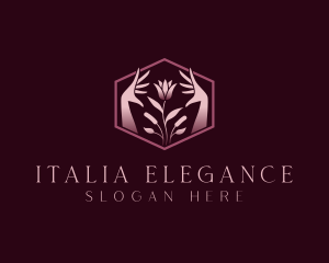 Elegant Floral Hand  logo design