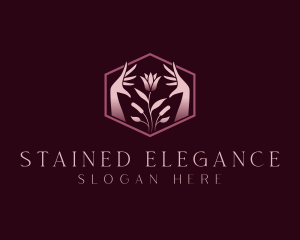 Elegant Floral Hand  logo design