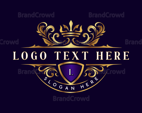 Elegant Crown Shield Boutique Logo