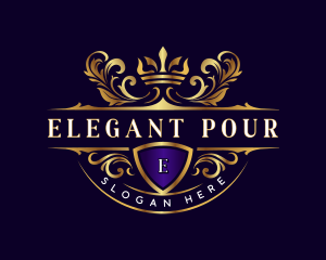 Elegant Crown Shield Boutique logo design