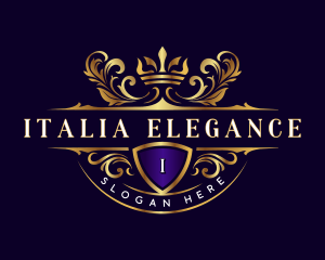 Elegant Crown Shield Boutique logo design