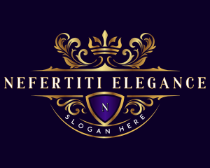 Elegant Crown Shield Boutique logo design