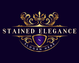 Elegant Crown Shield Boutique logo design