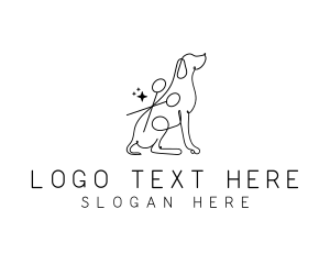 Monoline - Pet Dog Grooming logo design