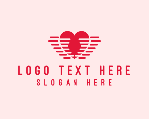 Love - Lovely Heart Wings logo design