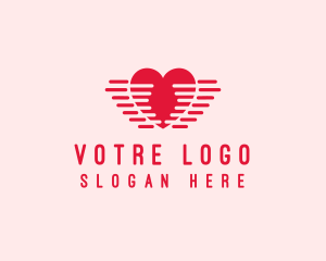 Express - Lovely Heart Wings logo design