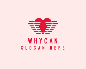 Love - Lovely Heart Wings logo design