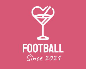 Alcohol - Heart Martini Glass logo design