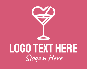 Heart Martini Glass  Logo