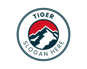 Traveler - Mountain Peak Badge logo design