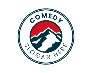 Exploration - Mountain Peak Badge logo design