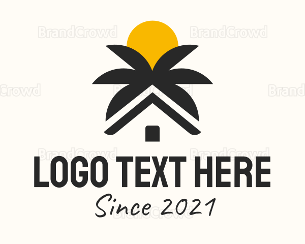 Sunset Summer Resort House Logo