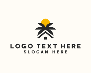 Tourism - Sunset Summer Resort House logo design