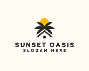 Sunset Summer Resort House logo design