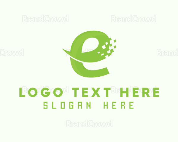 Green Digital Ecommerce Letter E Logo