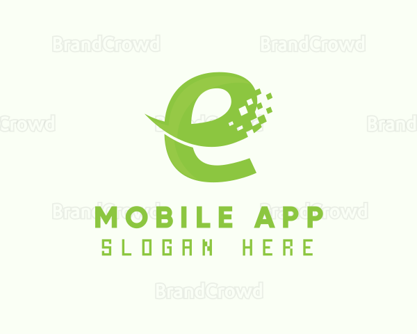 Green Digital Ecommerce Letter E Logo