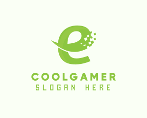 Green Digital Ecommerce Letter E logo design