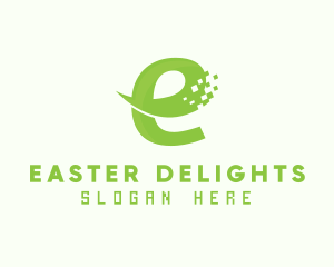 Green Digital Ecommerce Letter E logo design