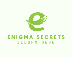 Green Digital Ecommerce Letter E logo design